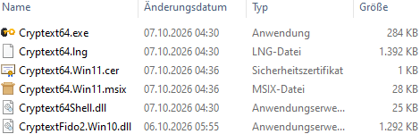 Cryptext x64 Dateien v0.12 Build 37 nicht mit UPX gepackt
